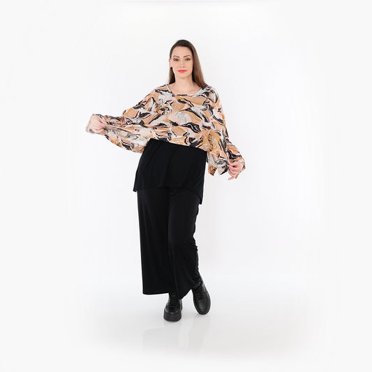 AKH Fashion 7011 Überwurf, Cognac-Rosa-Schwarz