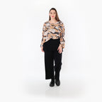 AKH Fashion 7011 Throw, Cognac-Pink-Black