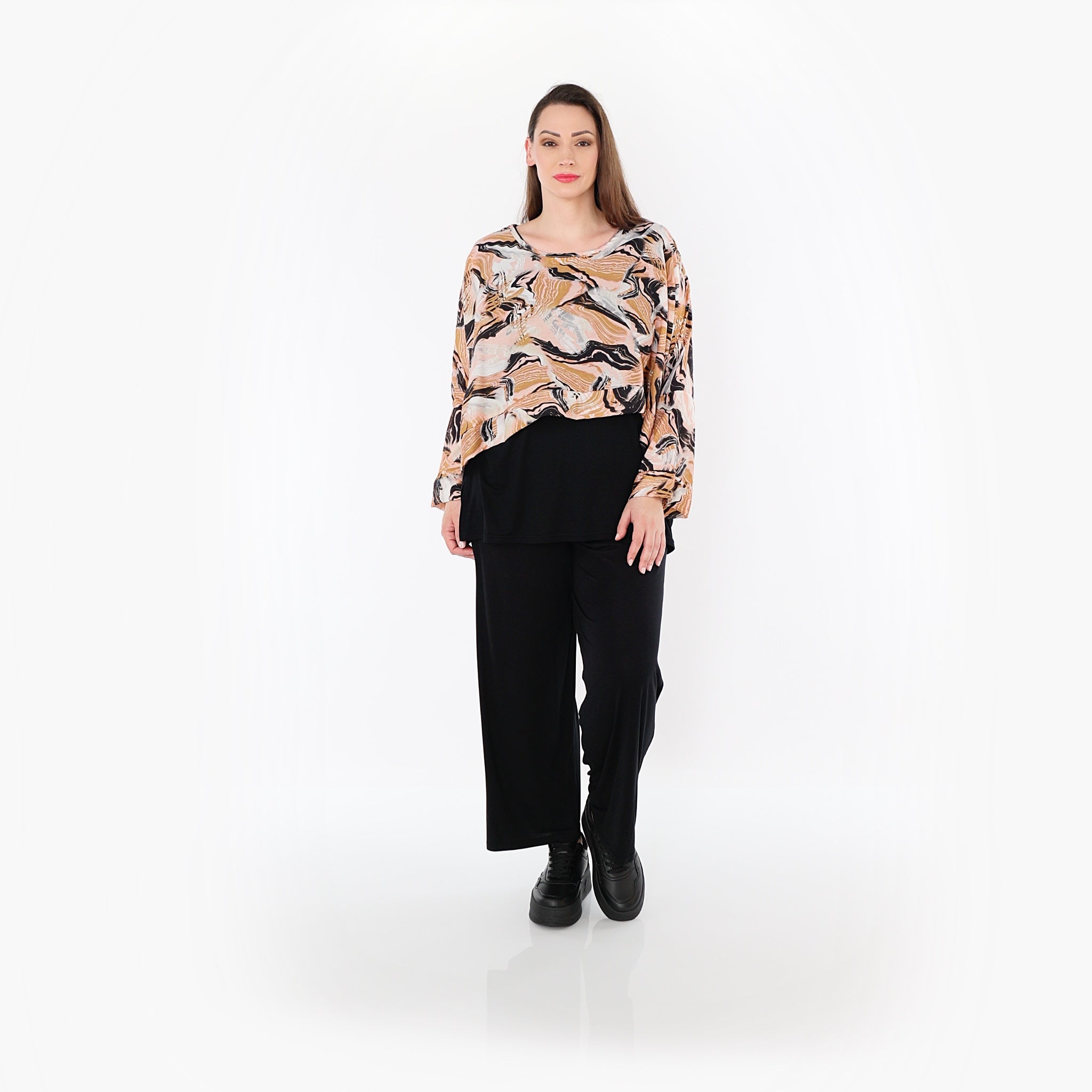AKH Fashion 7011 Throw, Cognac-Pink-Black