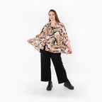 AKH Fashion · Bluse · Marry · 7092 · Cognac/Rosa/Schwarz