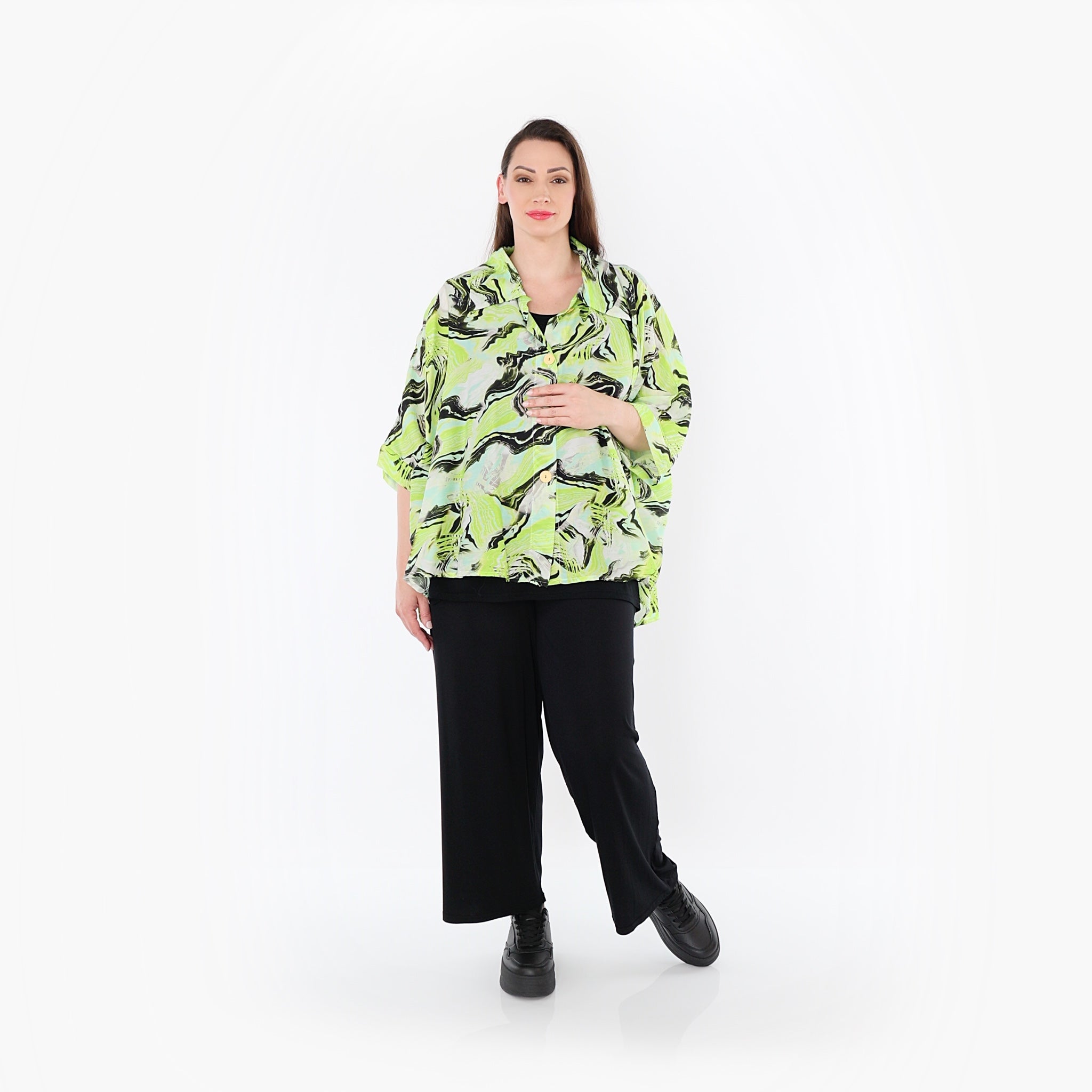 AKH Fashion · Bluse · Marry · 7092 · Grün/Türkis/Schwarz