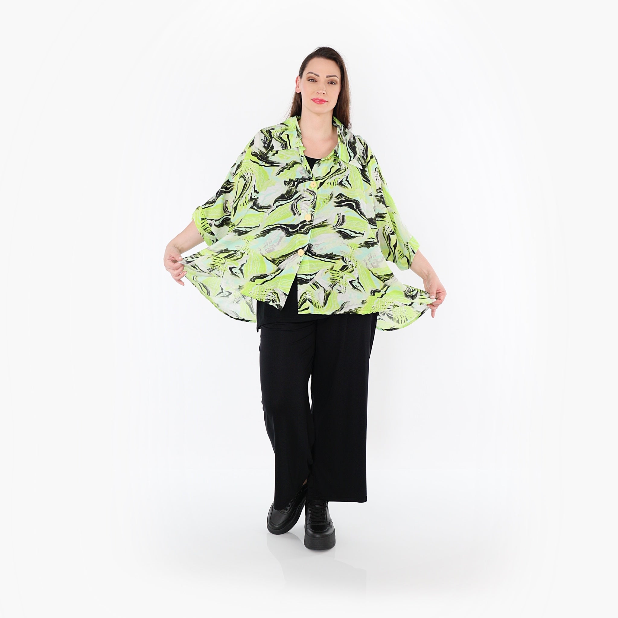 AKH Fashion · Bluse · Marry · 7092 · Grün/Türkis/Schwarz