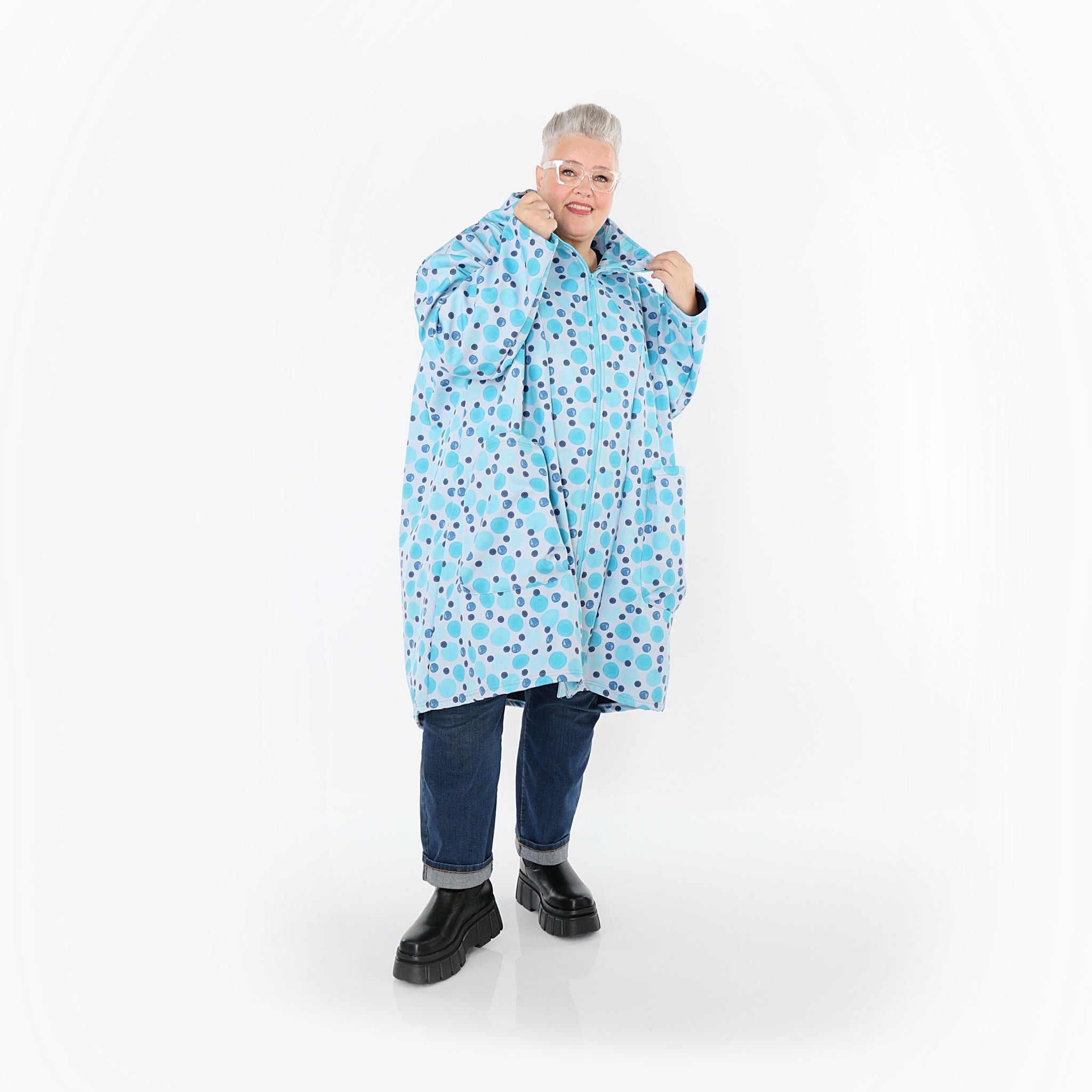 Manteau AKH Fashion 2276, bleu-multicolore