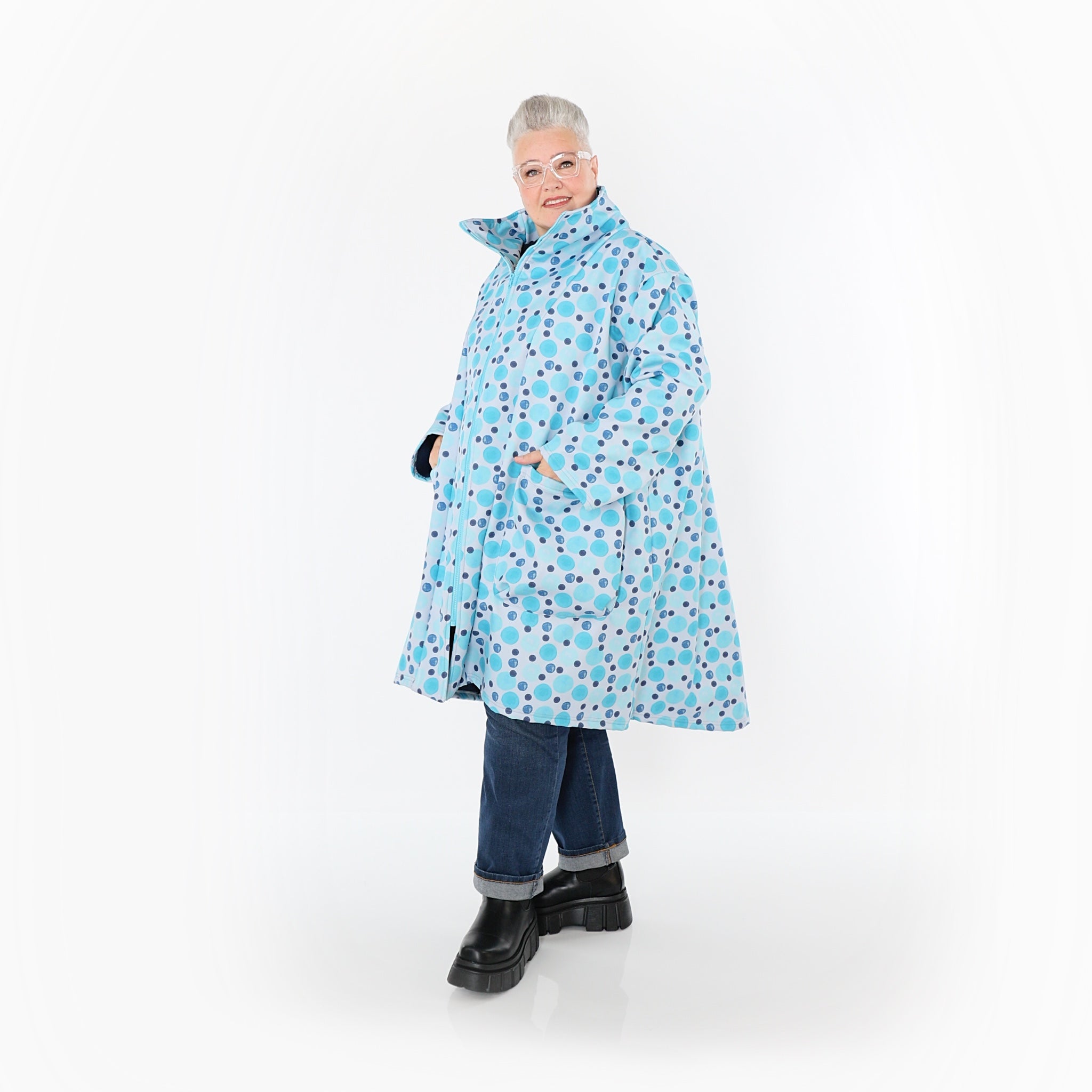 Manteau AKH Fashion 2276, bleu-multicolore