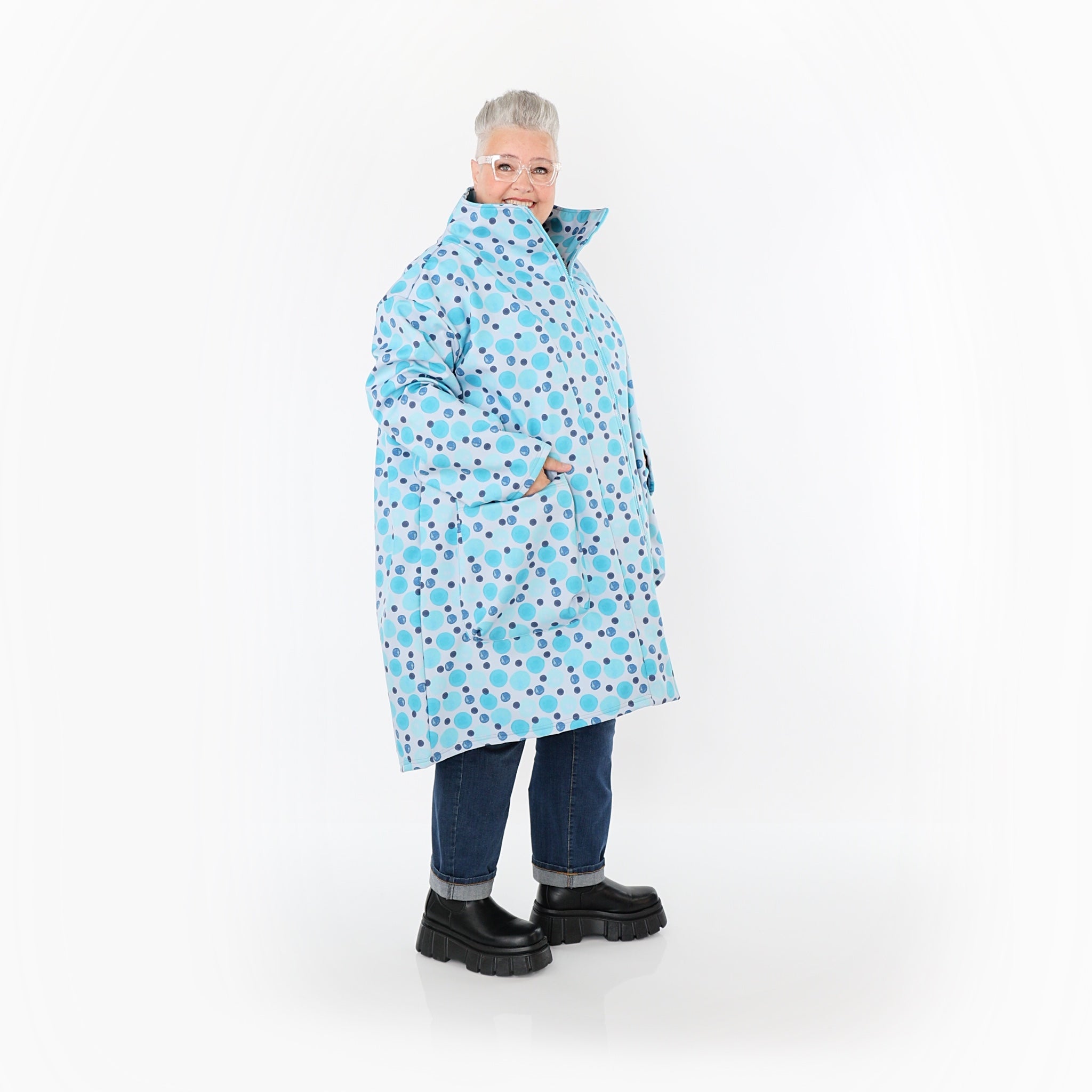 Manteau AKH Fashion 2276, bleu-multicolore