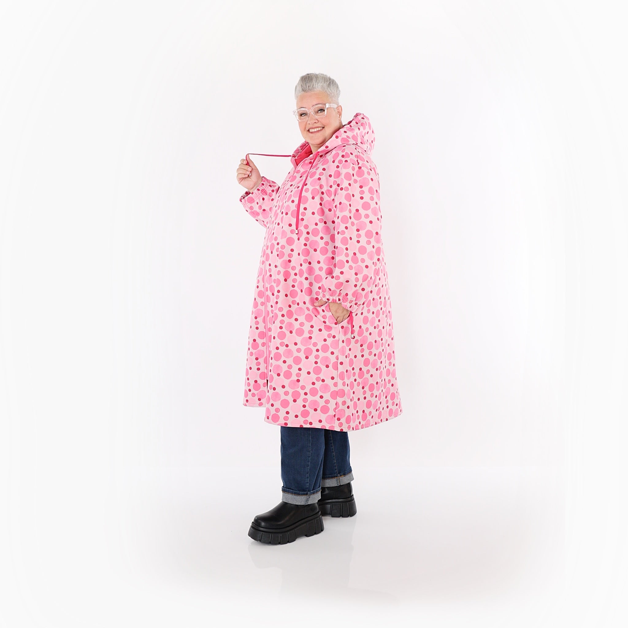 Manteau AKH Fashion 7102, rose-multicolore