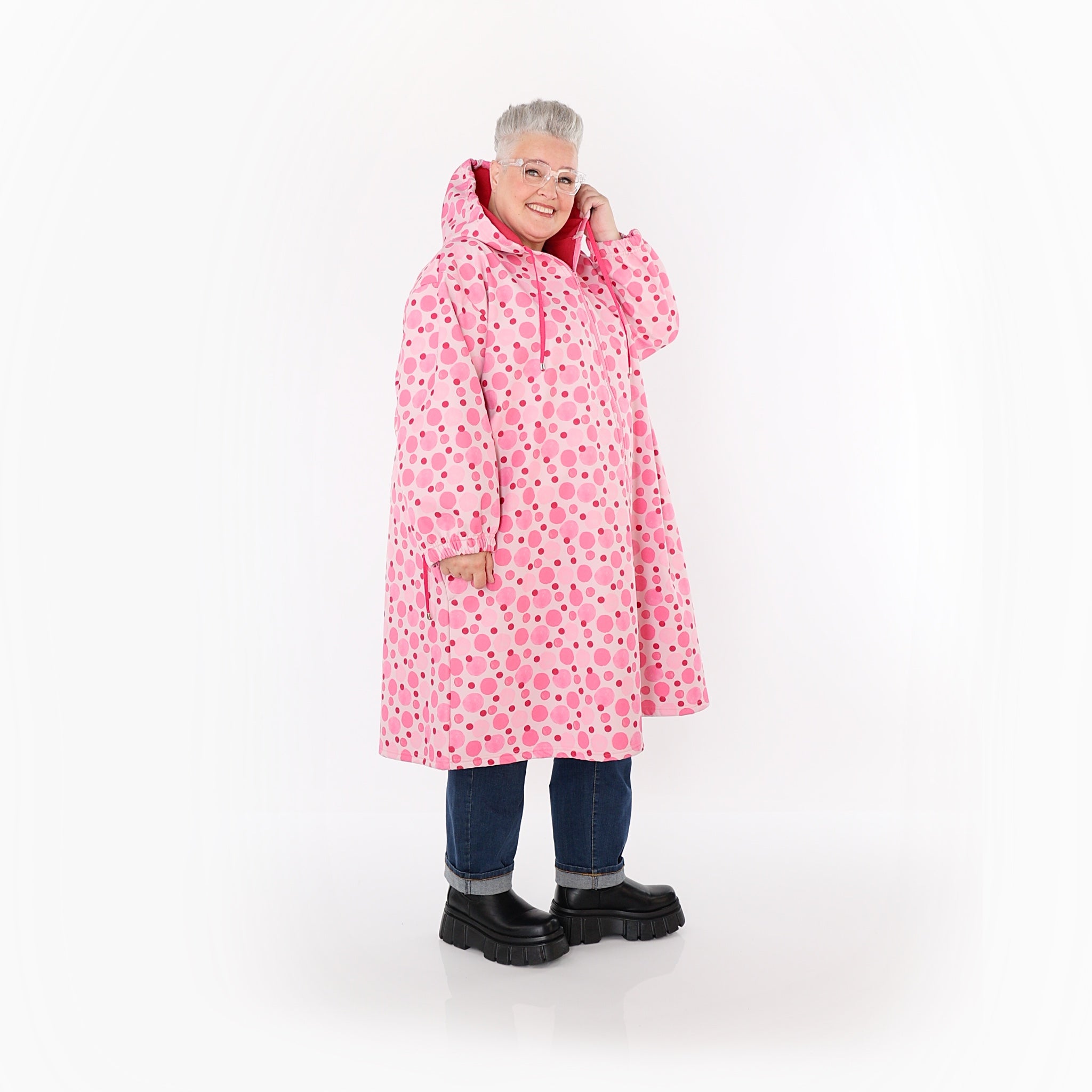 Manteau AKH Fashion 7102, rose-multicolore