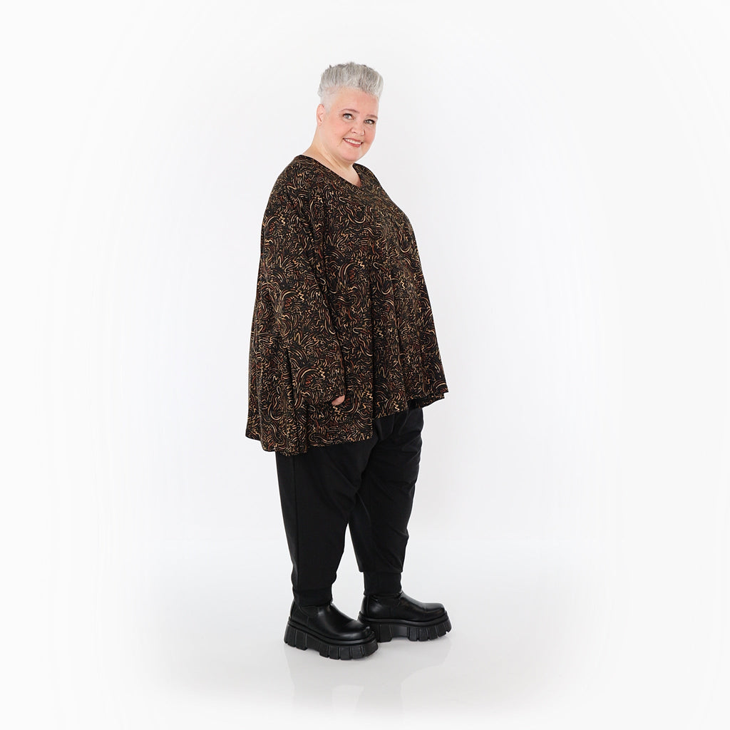 AKH Fashion · Shirt · Terella · 593 · Schwarz/Cognac/Orange
