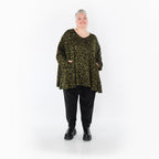 AKH Fashion Shirt 593 Terella, Black/Neon Green/Cognac