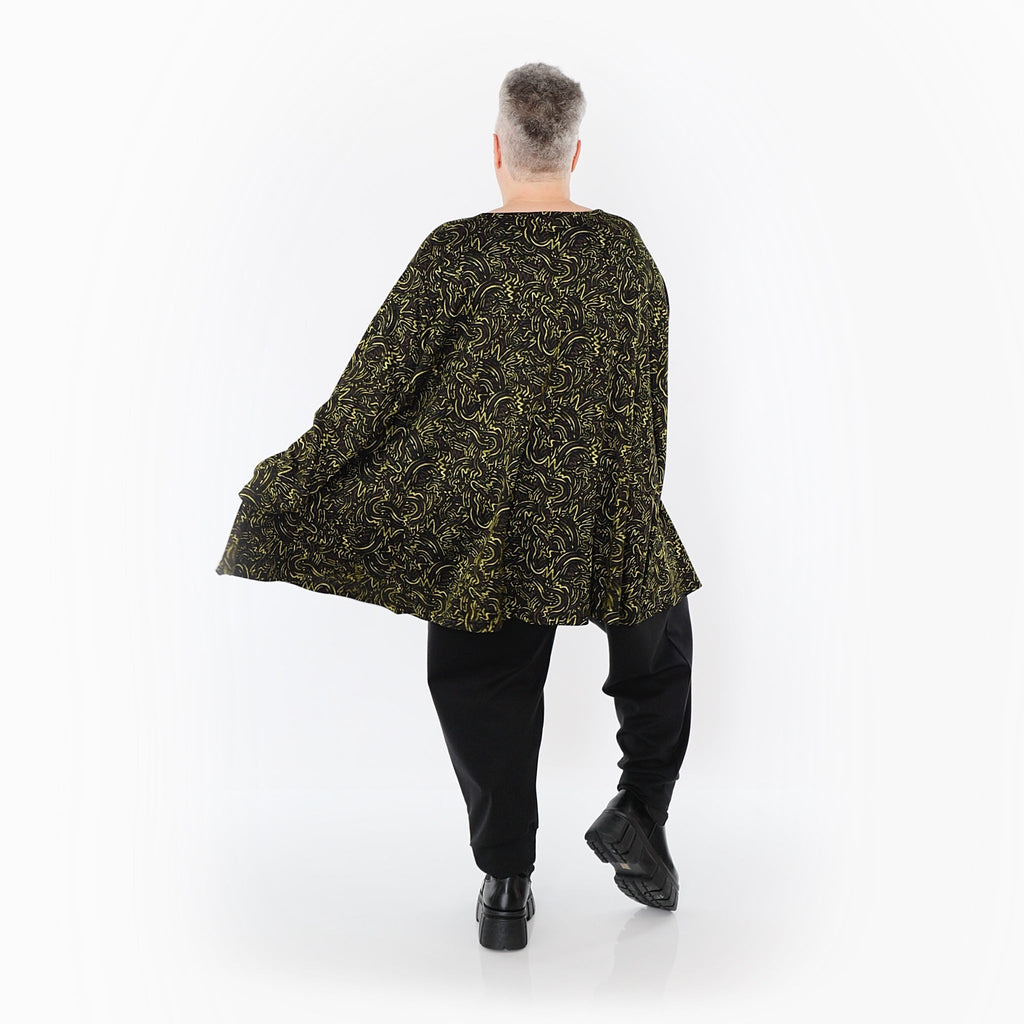 AKH Fashion Shirt 593 Terella, Black/Neon Green/Cognac