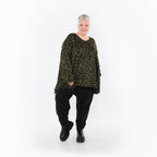 AKH Fashion Shirt 593 Terella, Black/Neon Green/Cognac