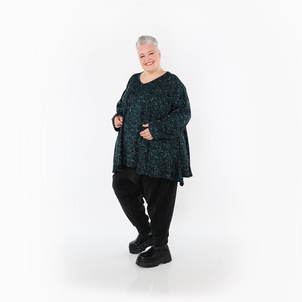 AKH Fashion · Shirt · Terella · 593 · Schwarz/Petrol/Grün