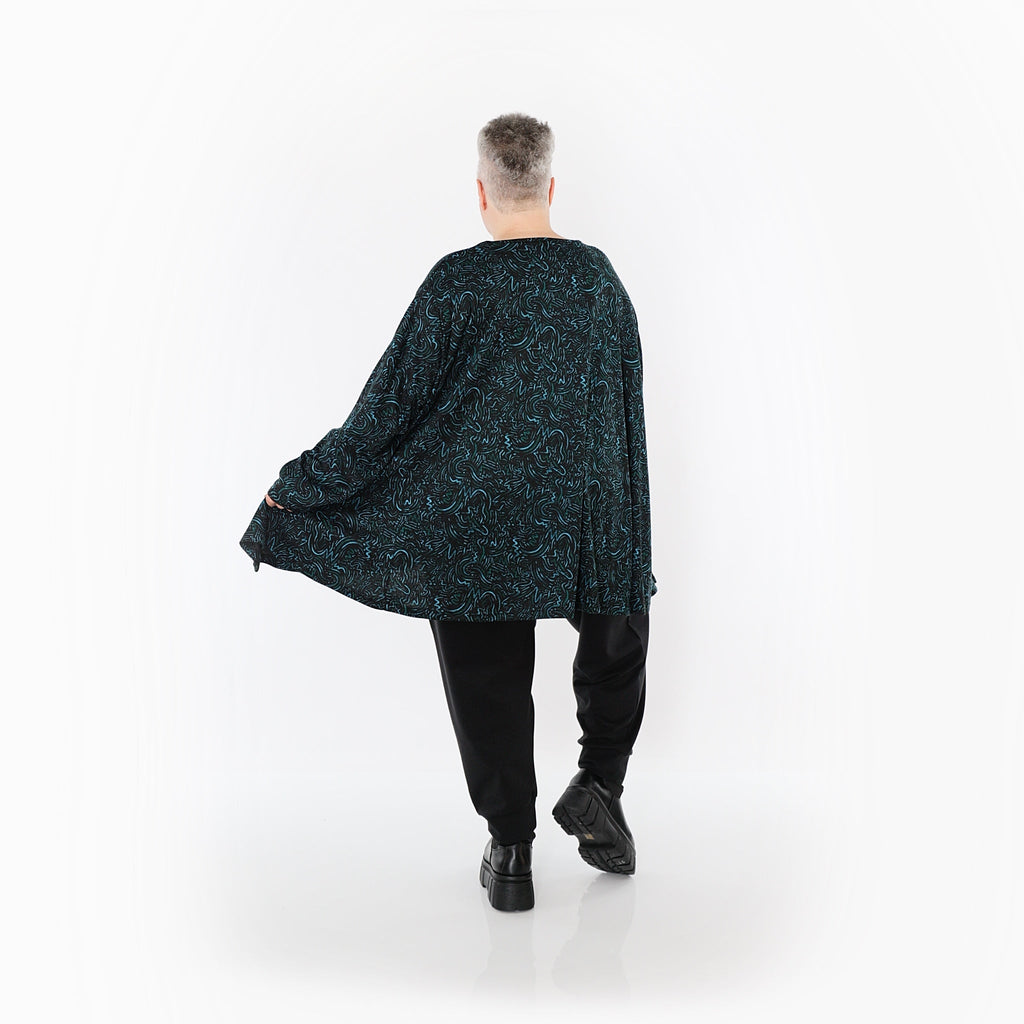 AKH Fashion · Shirt · Terella · 593 · Schwarz/Petrol/Grün