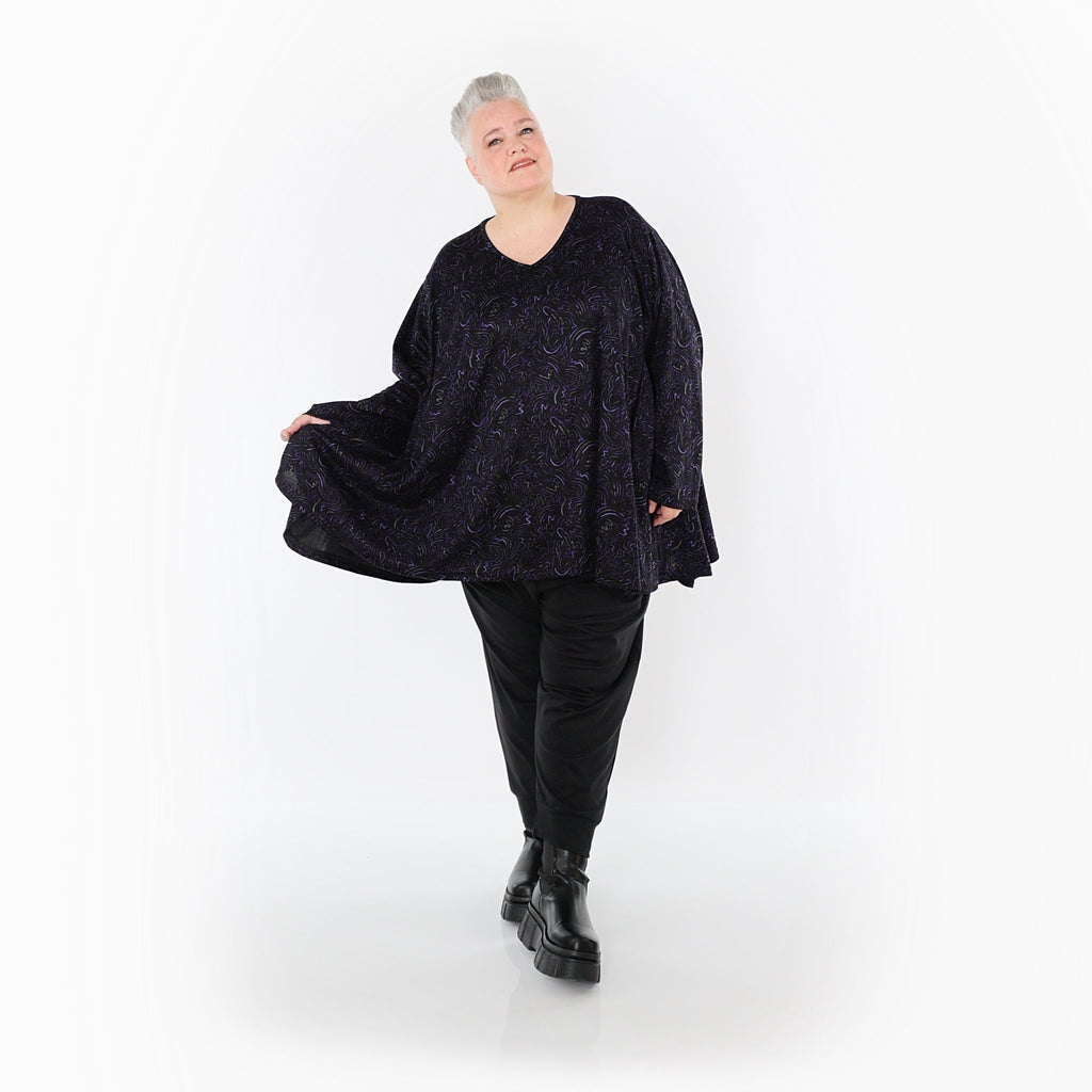 AKH Fashion · Shirt · Terella · 593 · Schwarz/Violett/Grau