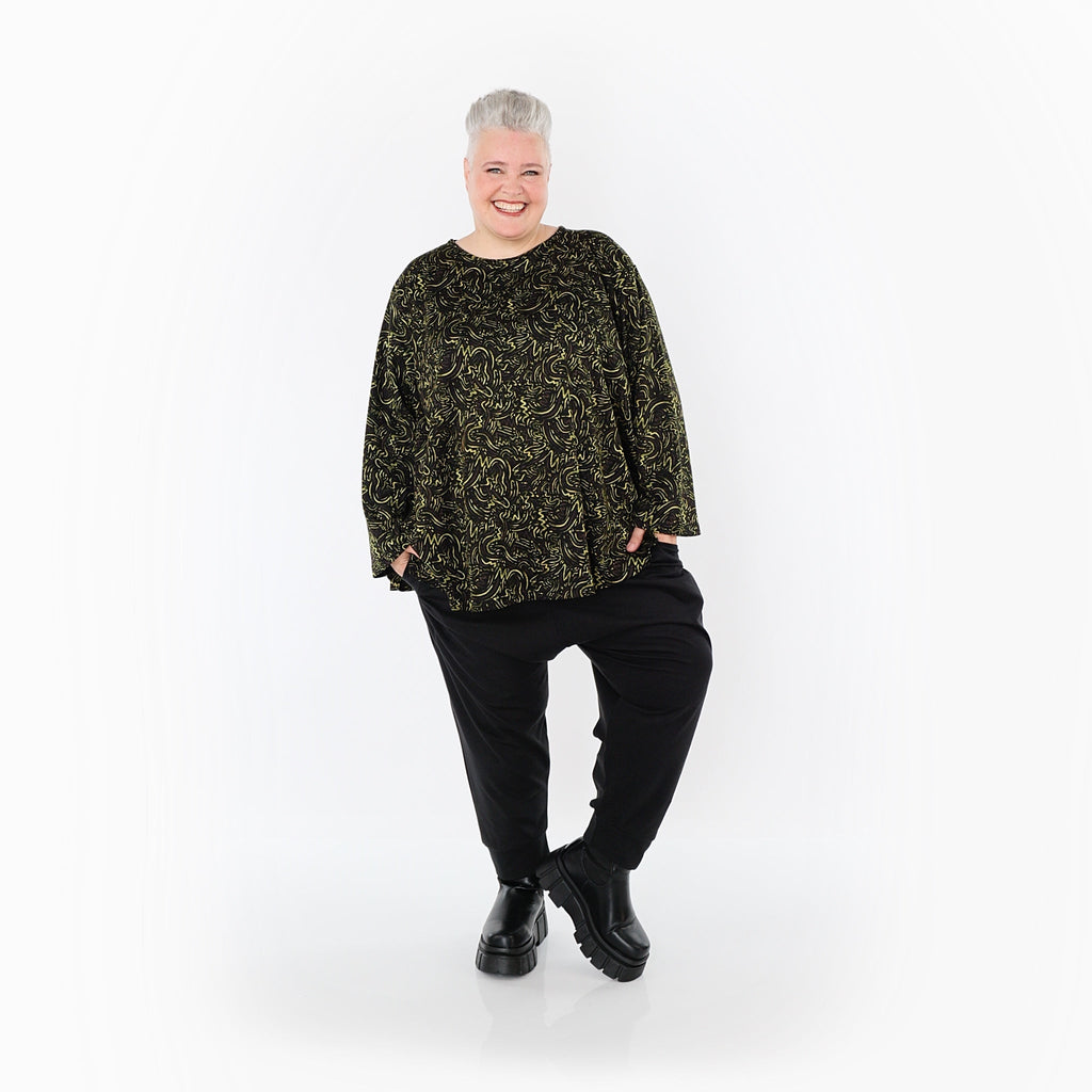 AKH Fashion · Shirt · Terella · 6815 · Schwarz/Neongrün/Cognac