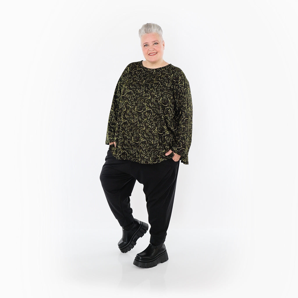 AKH Fashion · Shirt · Terella · 6815 · Schwarz/Neongrün/Cognac
