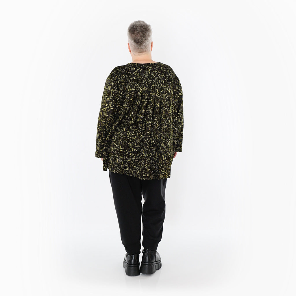 AKH Fashion · Shirt · Terella · 6815 · Schwarz/Neongrün/Cognac