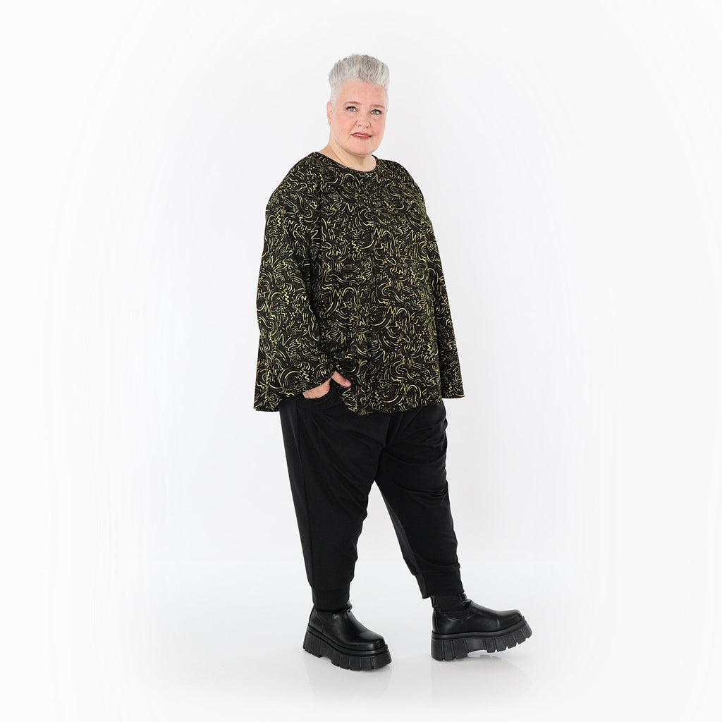 AKH Fashion · Shirt · Terella · 6815 · Schwarz/Neongrün/Cognac