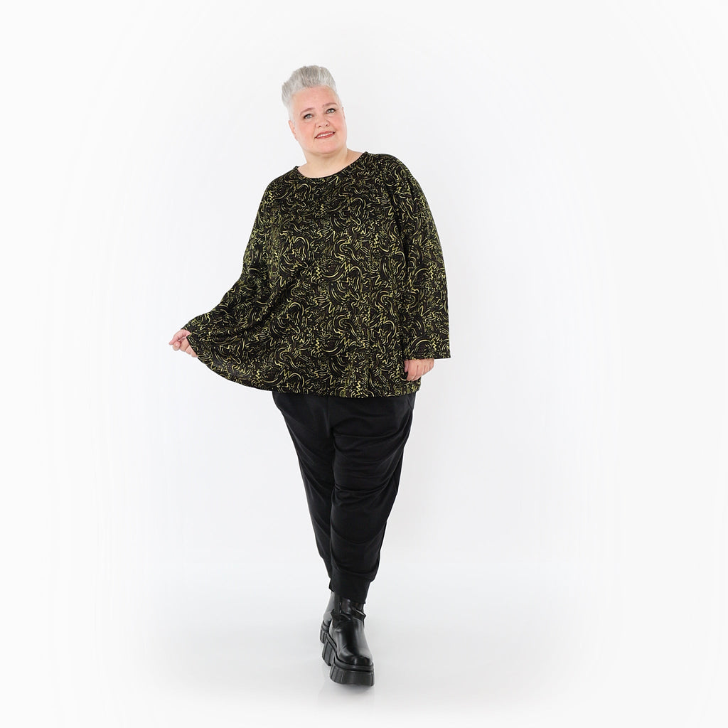 AKH Fashion · Shirt · Terella · 6815 · Schwarz/Neongrün/Cognac