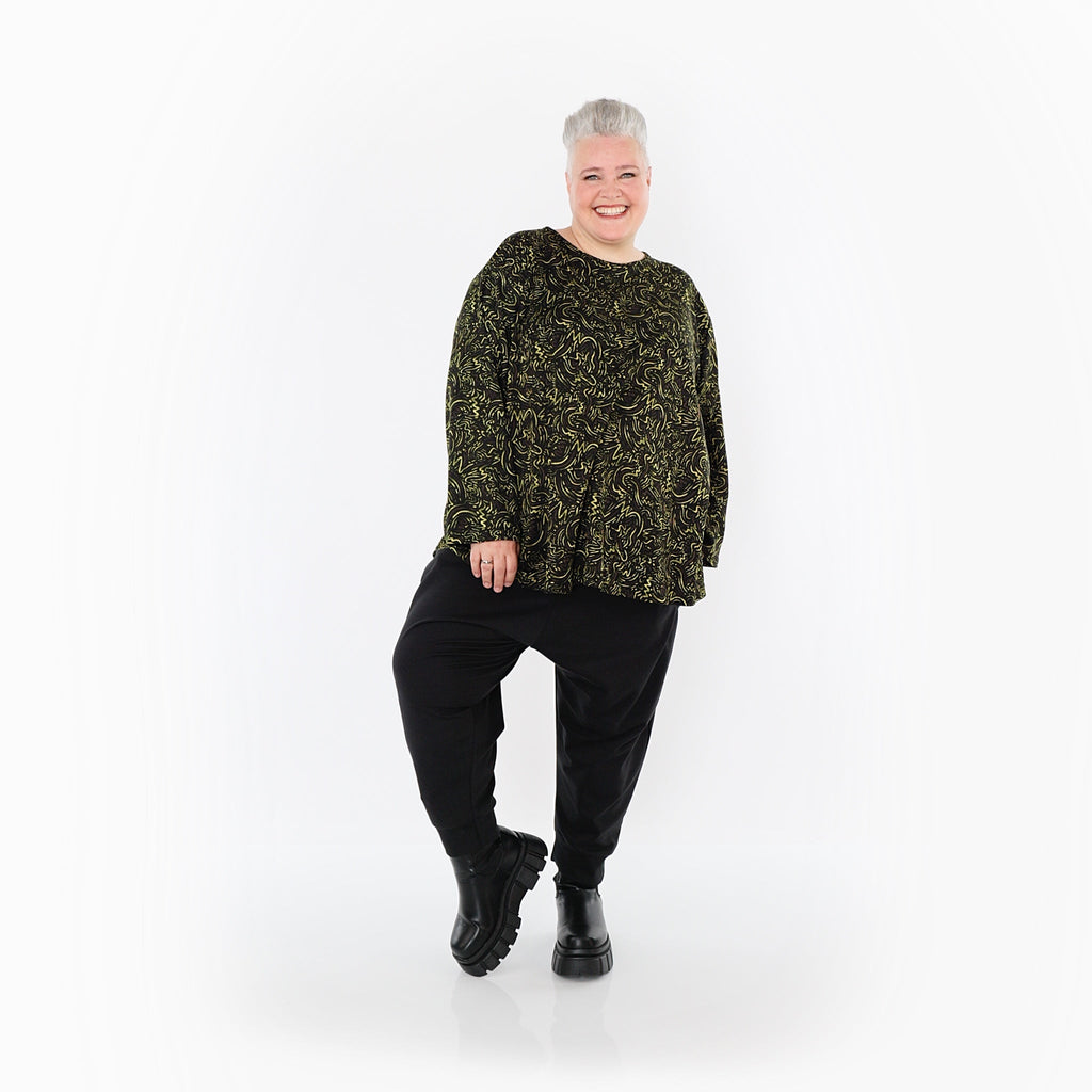 AKH Fashion · Shirt · Terella · 6815 · Schwarz/Neongrün/Cognac