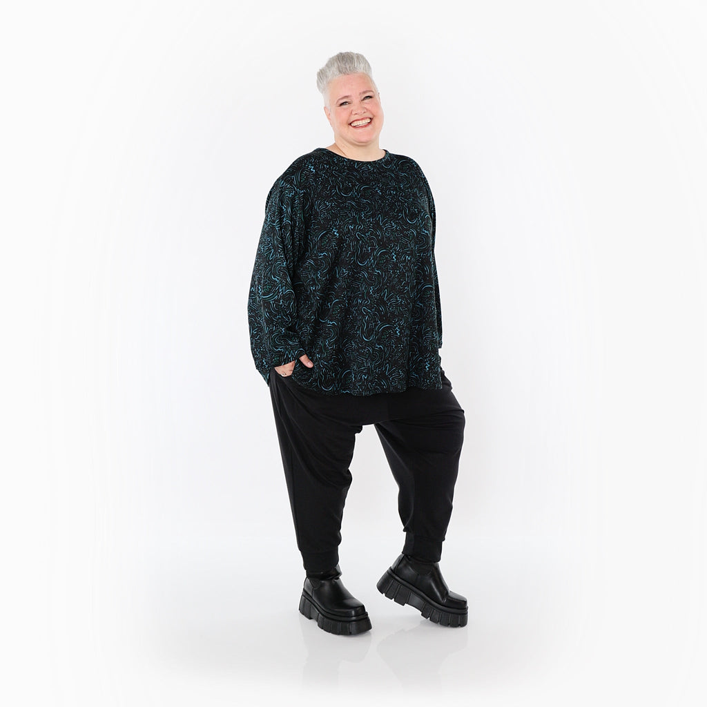 AKH Fashion · Shirt · Terella · 6815 · Schwarz/Petrol/Grün