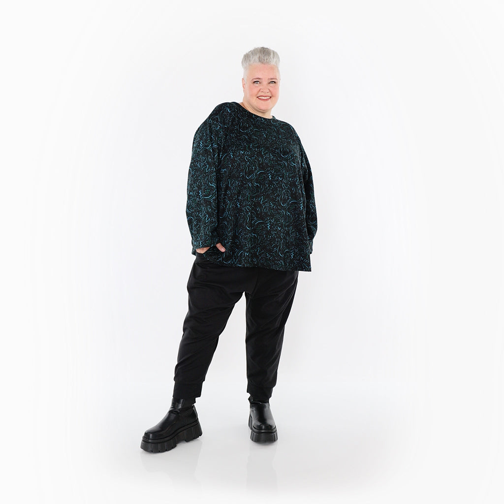 AKH Fashion · Shirt · Terella · 6815 · Schwarz/Petrol/Grün