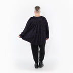 Chemise ample AKH Fashion 6815, noir-violet-gris