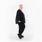 Chemise ample AKH Fashion 6815, noir-violet-gris