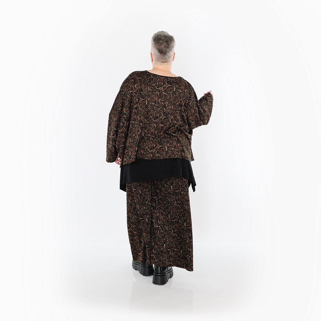 AKH Fashion Trousers 2063 Terella, Black/Cognac/Orange