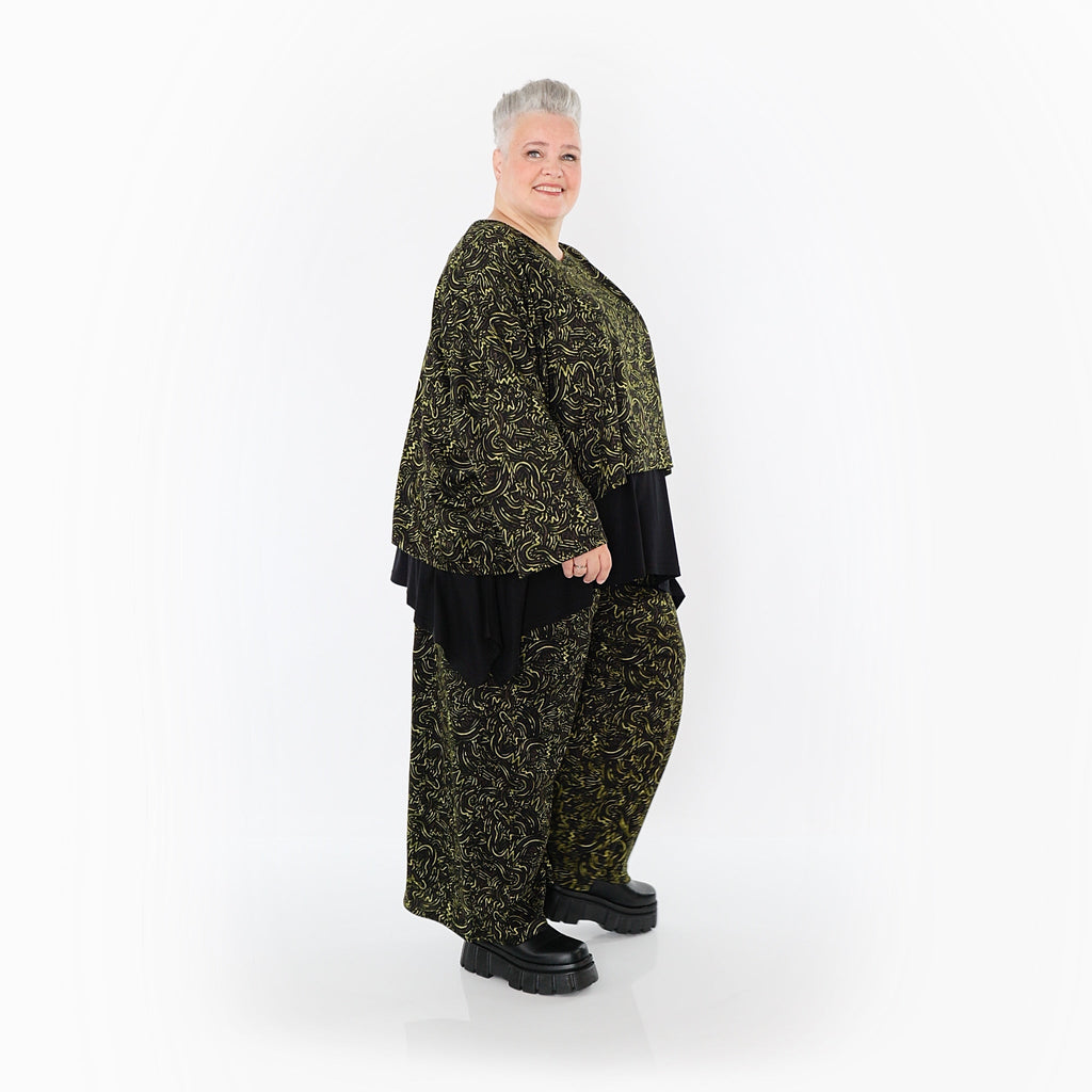 AKH Fashion · Hose · Terella · 2063 · Schwarz/Neongrün/Cognac