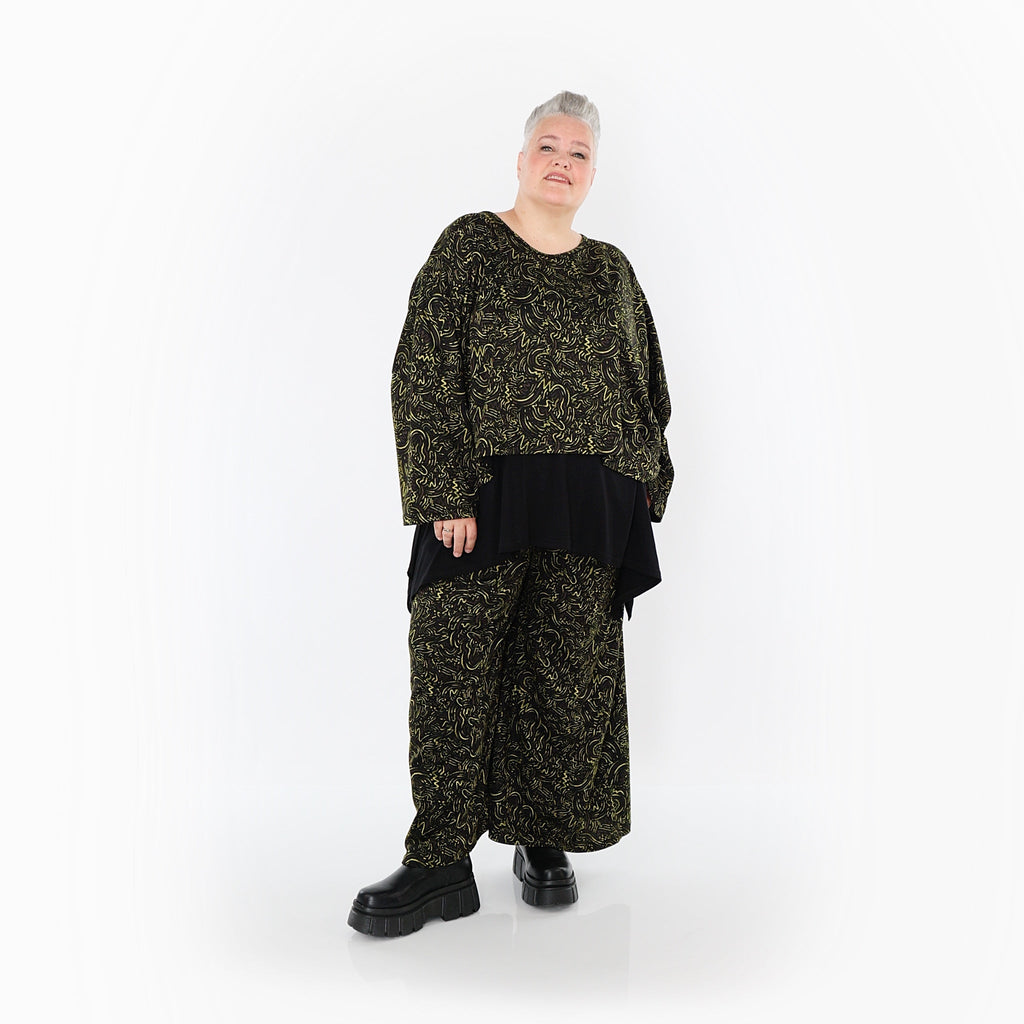 AKH Fashion · Hose · Terella · 2063 · Schwarz/Neongrün/Cognac