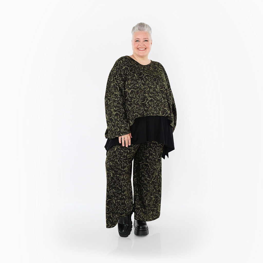 AKH Fashion · Hose · Terella · 2063 · Schwarz/Neongrün/Cognac