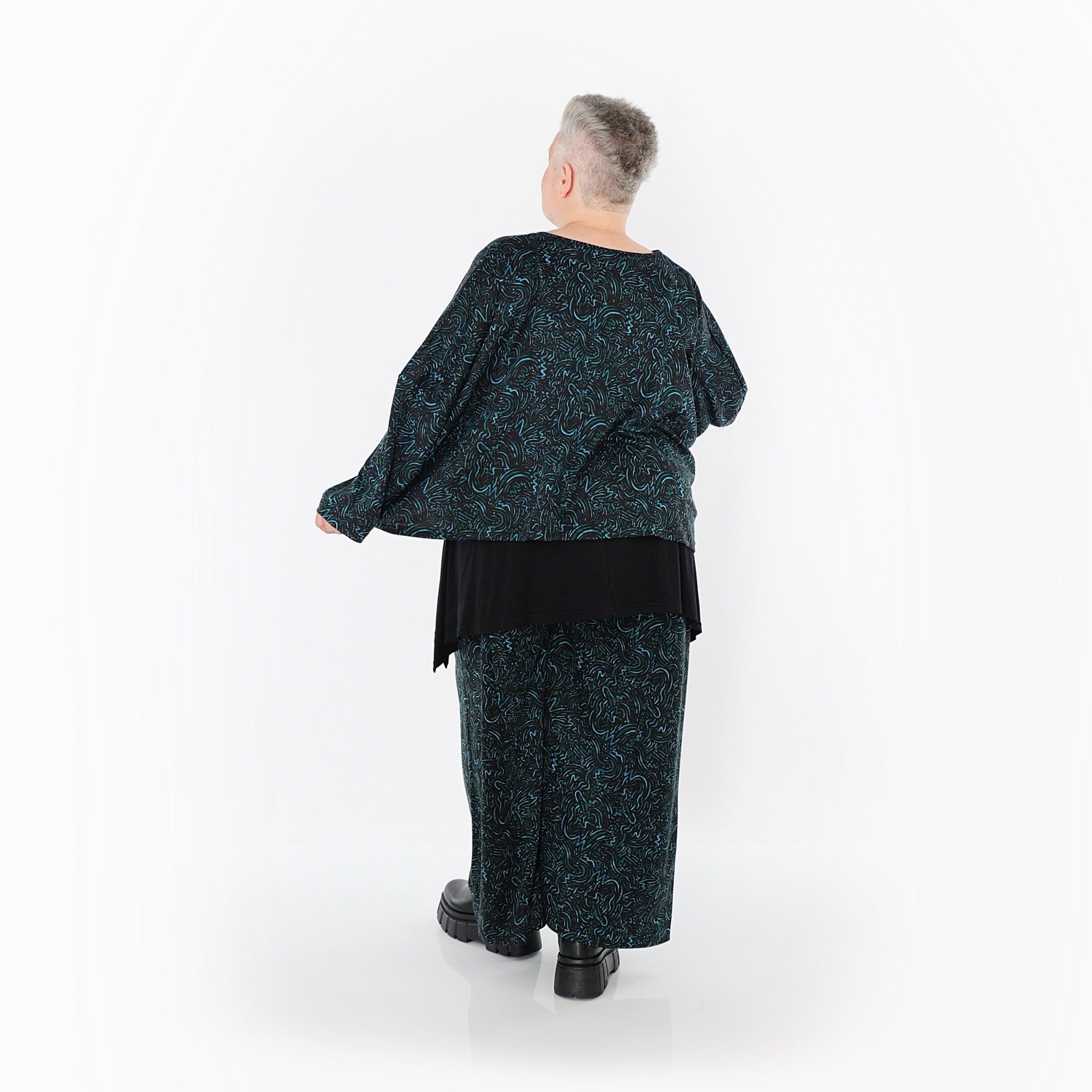 Jeté AKH Fashion 6048, noir-pétrole-vert