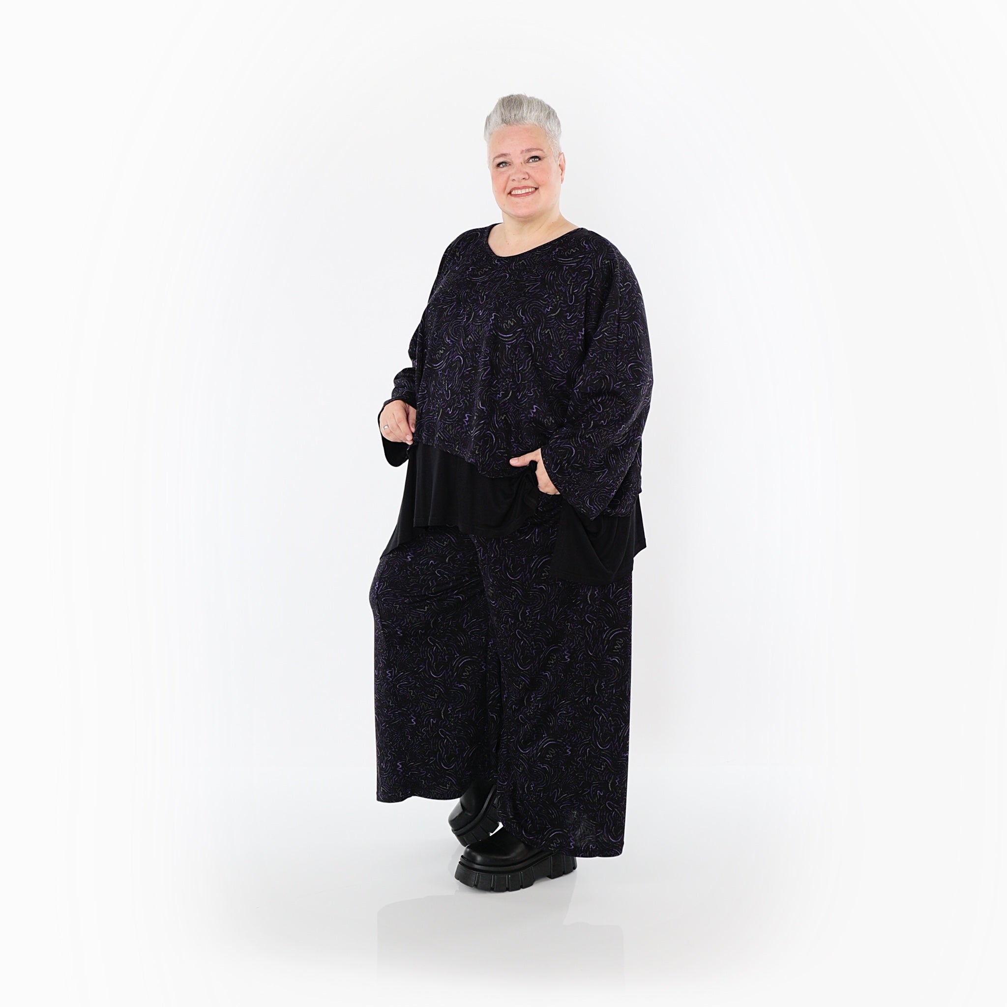 Jeté AKH Fashion 6048, noir-violet-gris