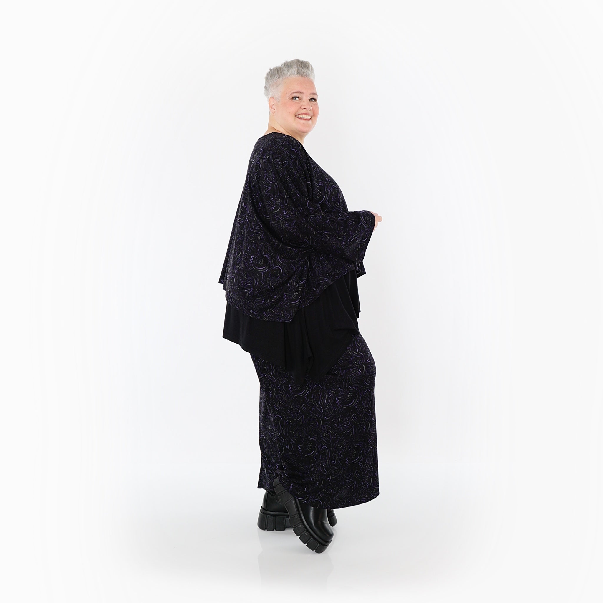 Jeté AKH Fashion 6048, noir-violet-gris