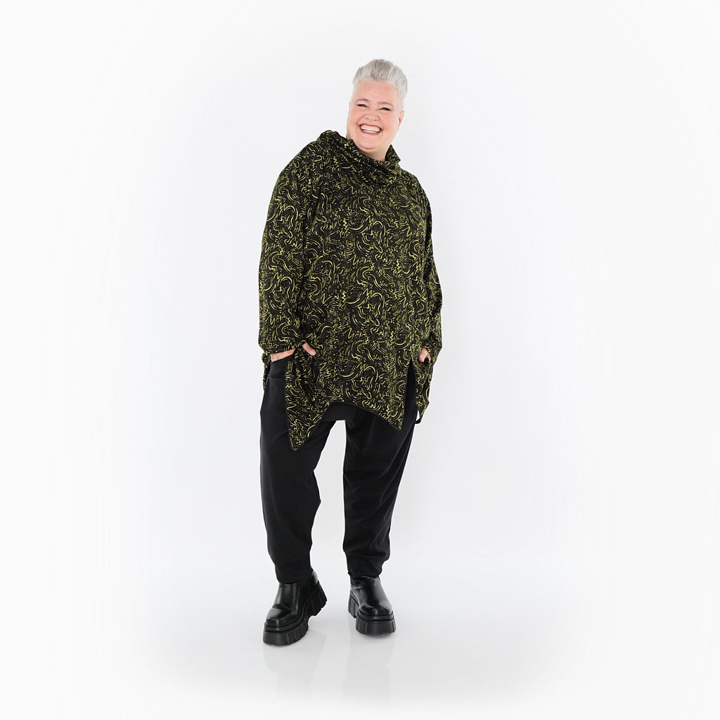 Chemise AKH Fashion 6061 Big, Noir-Vert Fluo-Cognac