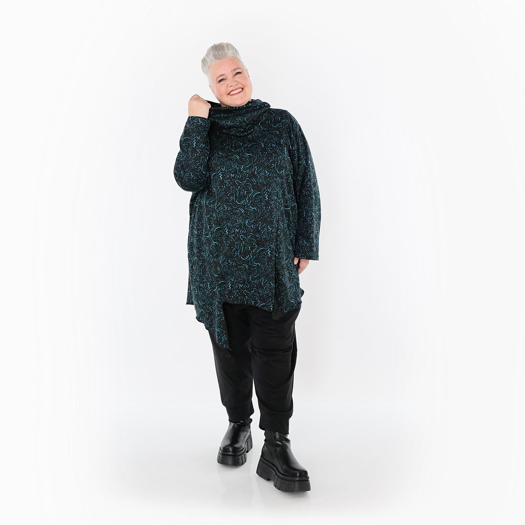 AKH Fashion · Shirt · Terella · 6061 · Schwarz/Petrol/Grün