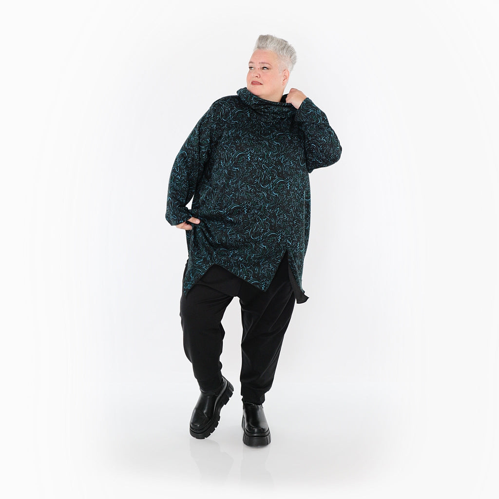 AKH Fashion · Shirt · Terella · 6061 · Schwarz/Petrol/Grün