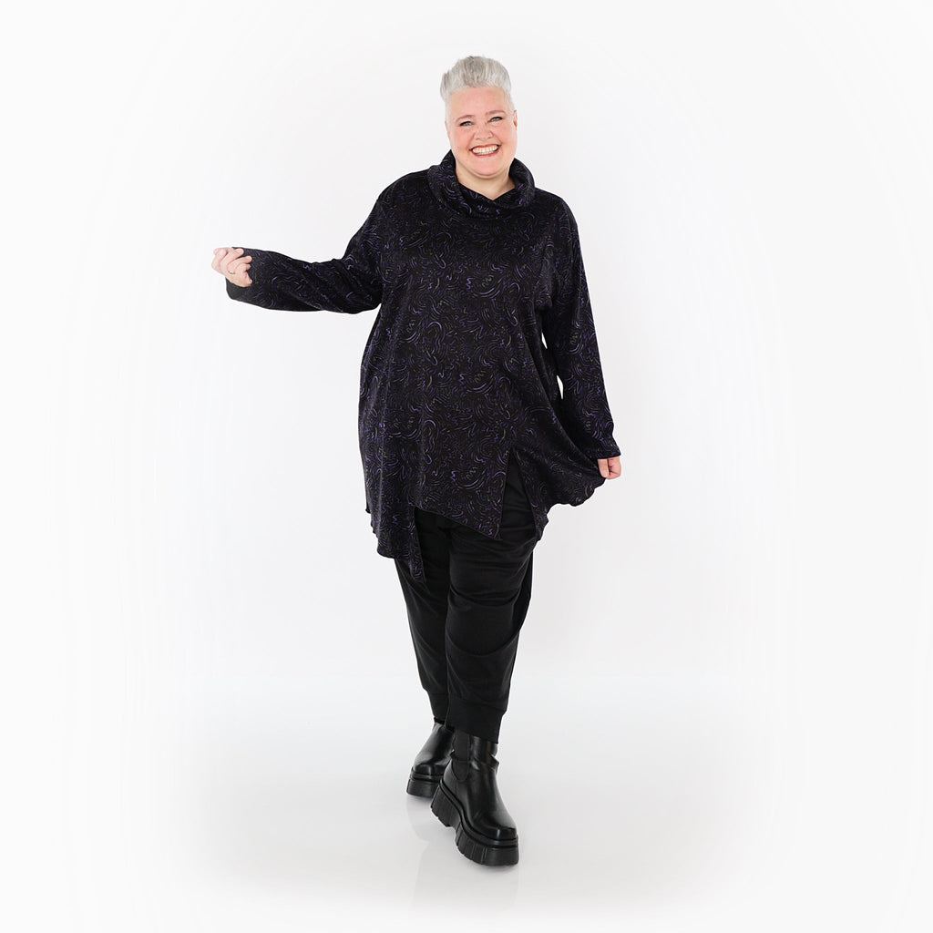 AKH Fashion · Shirt · Terella · 6061 · Schwarz/Violett/Grau