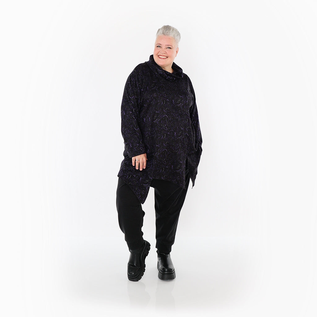 AKH Fashion · Shirt · Terella · 6061 · Schwarz/Violett/Grau