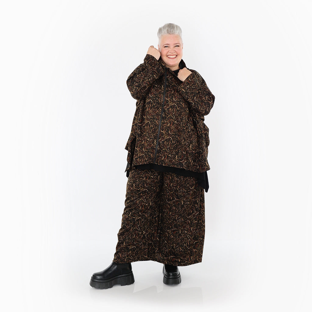 Veste AKH Fashion 7076, noir-cognac-orange