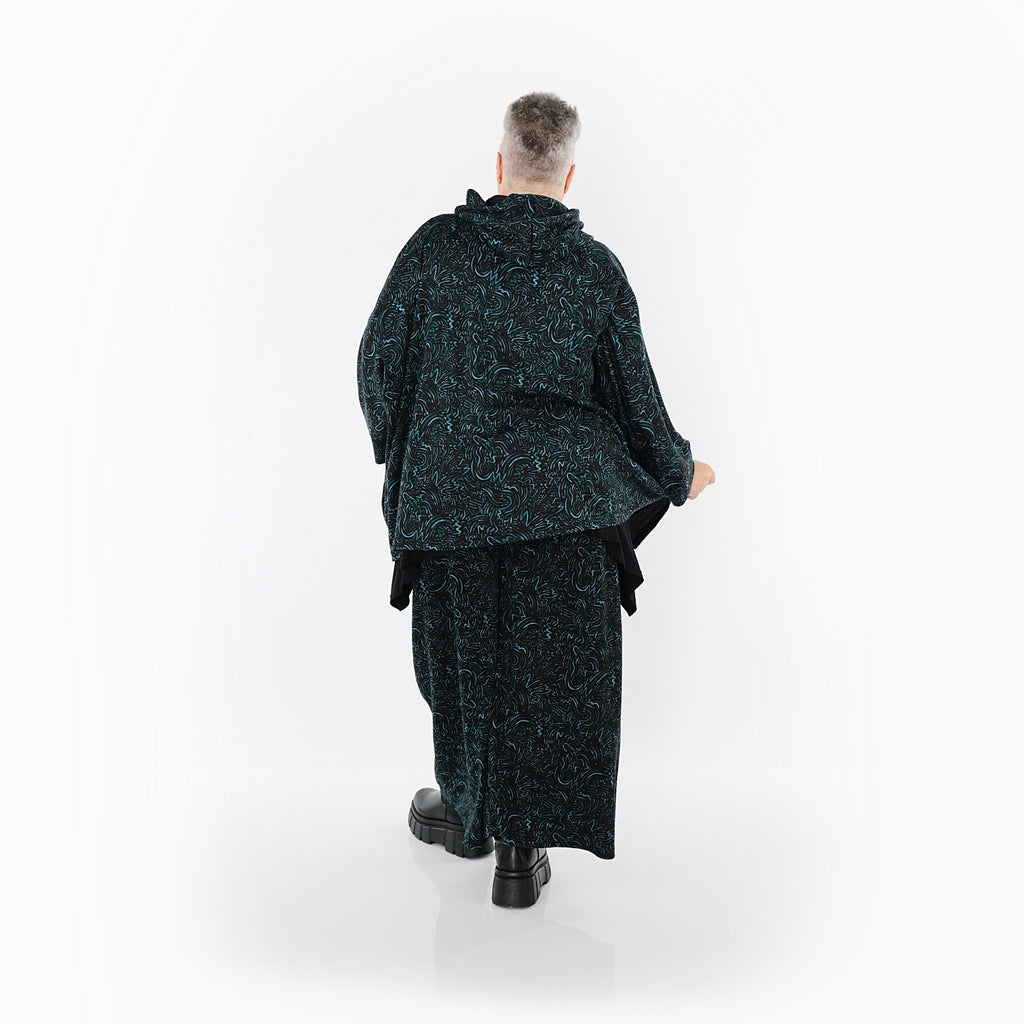 Pantalon AKH Fashion 7083, noir-pétrole-vert