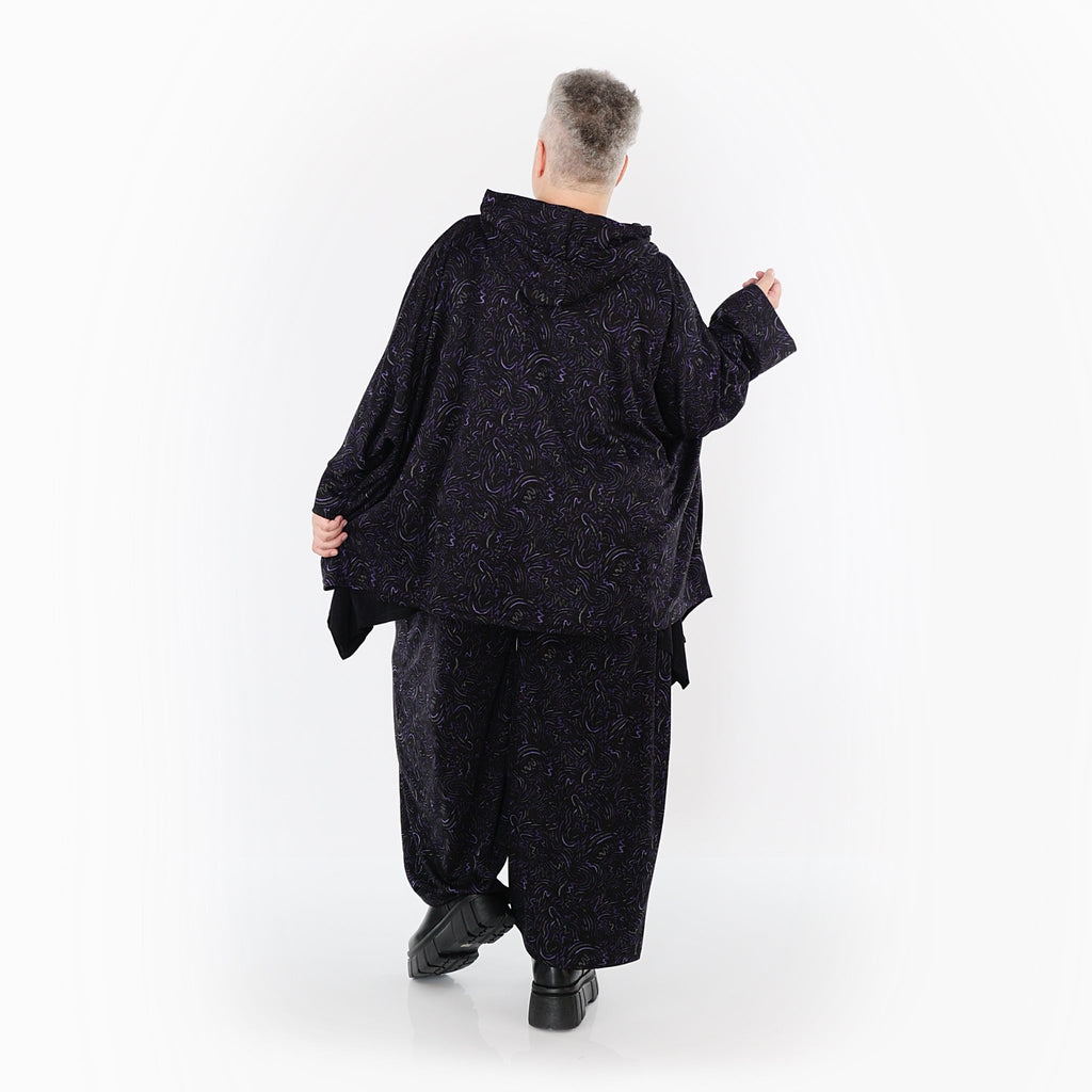 Pantalon AKH Fashion 7083, noir-violet-gris