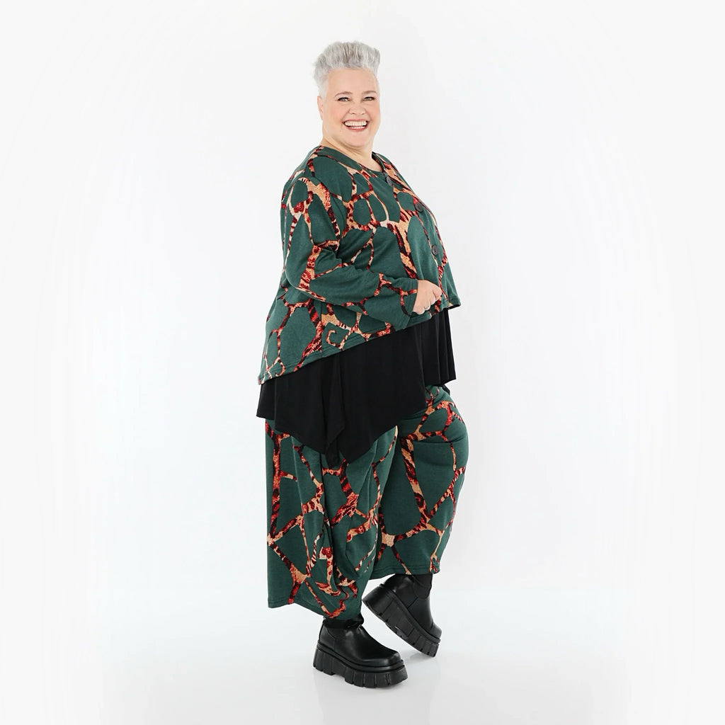 AKH Fashion 8069 Pantalon, Vert-Multi