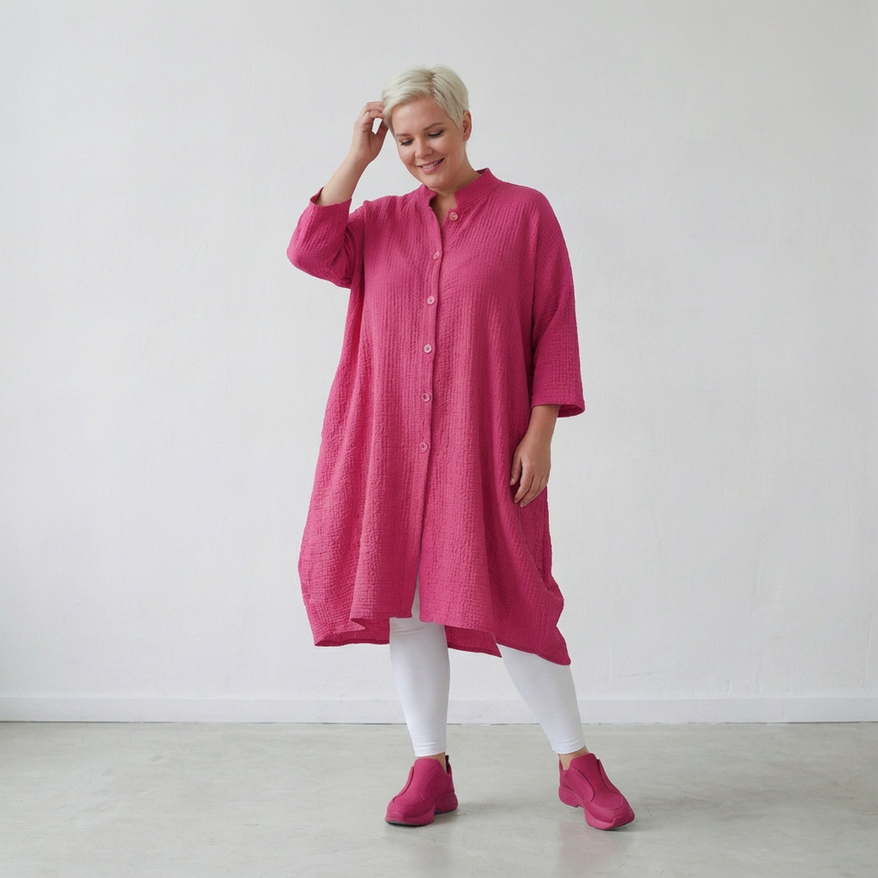 AKH Fashion 7117 Blouse, Fuchsia