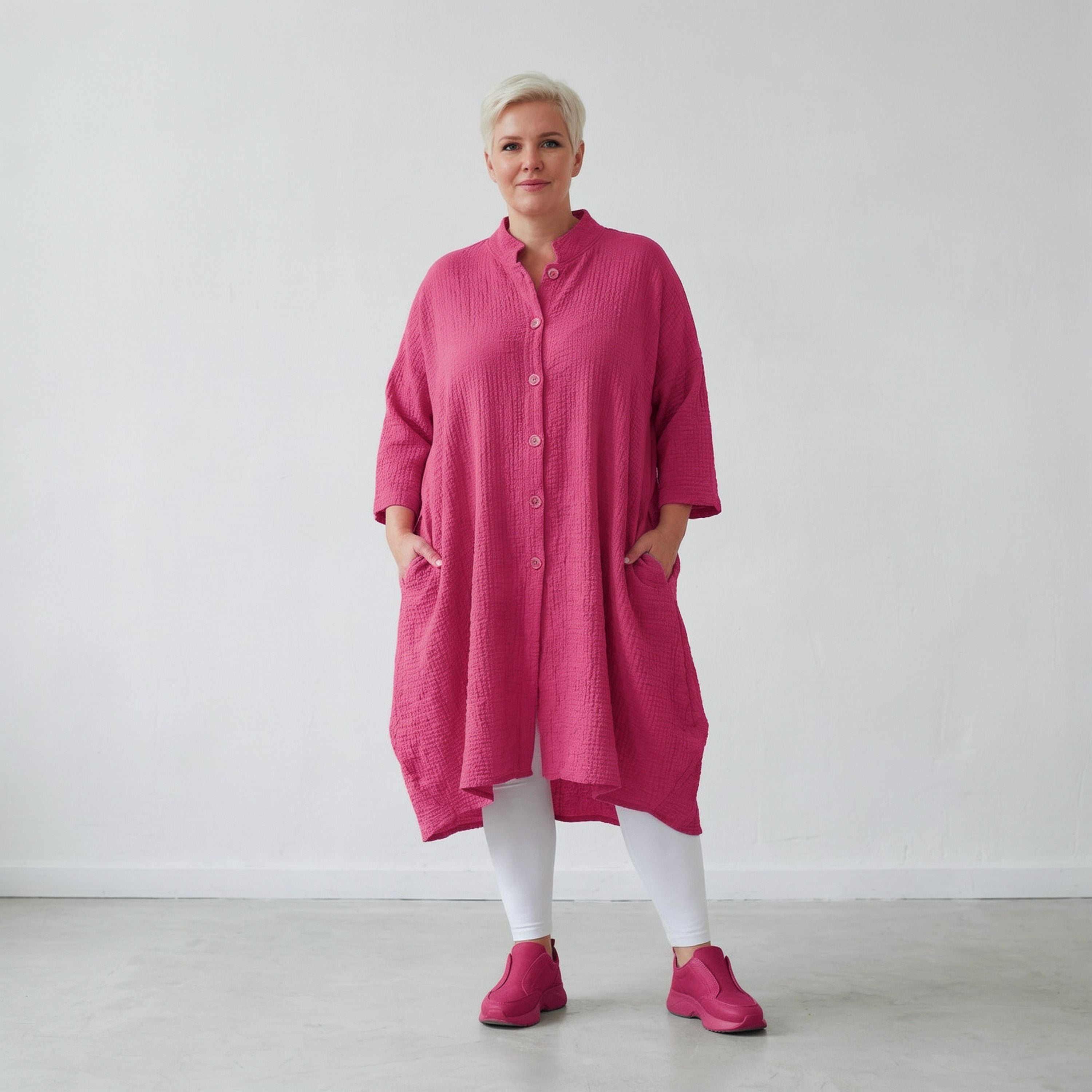 AKH Fashion 7117 Blouse, Fuchsia