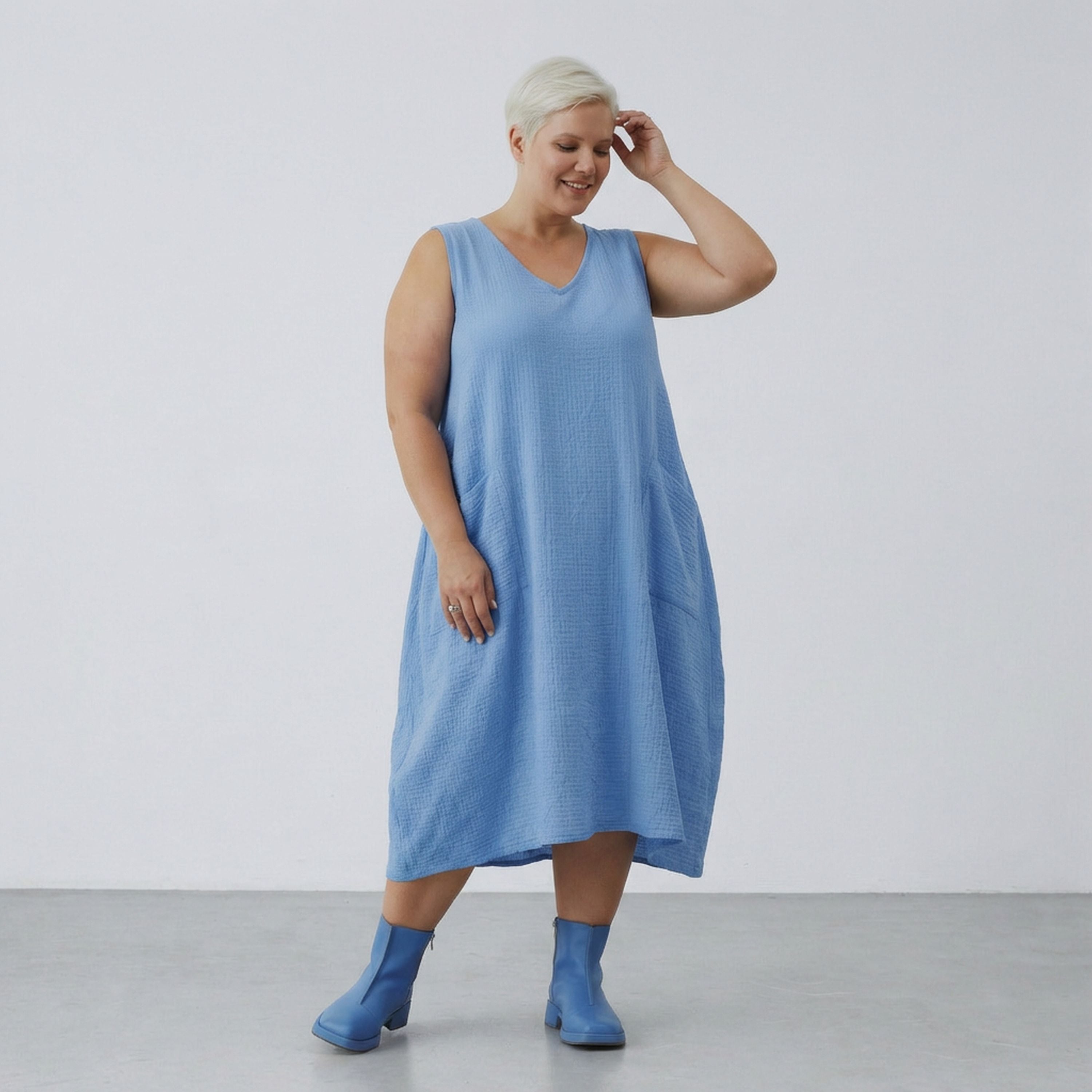 AKH Fashion 7118 Dress, Turquoise
