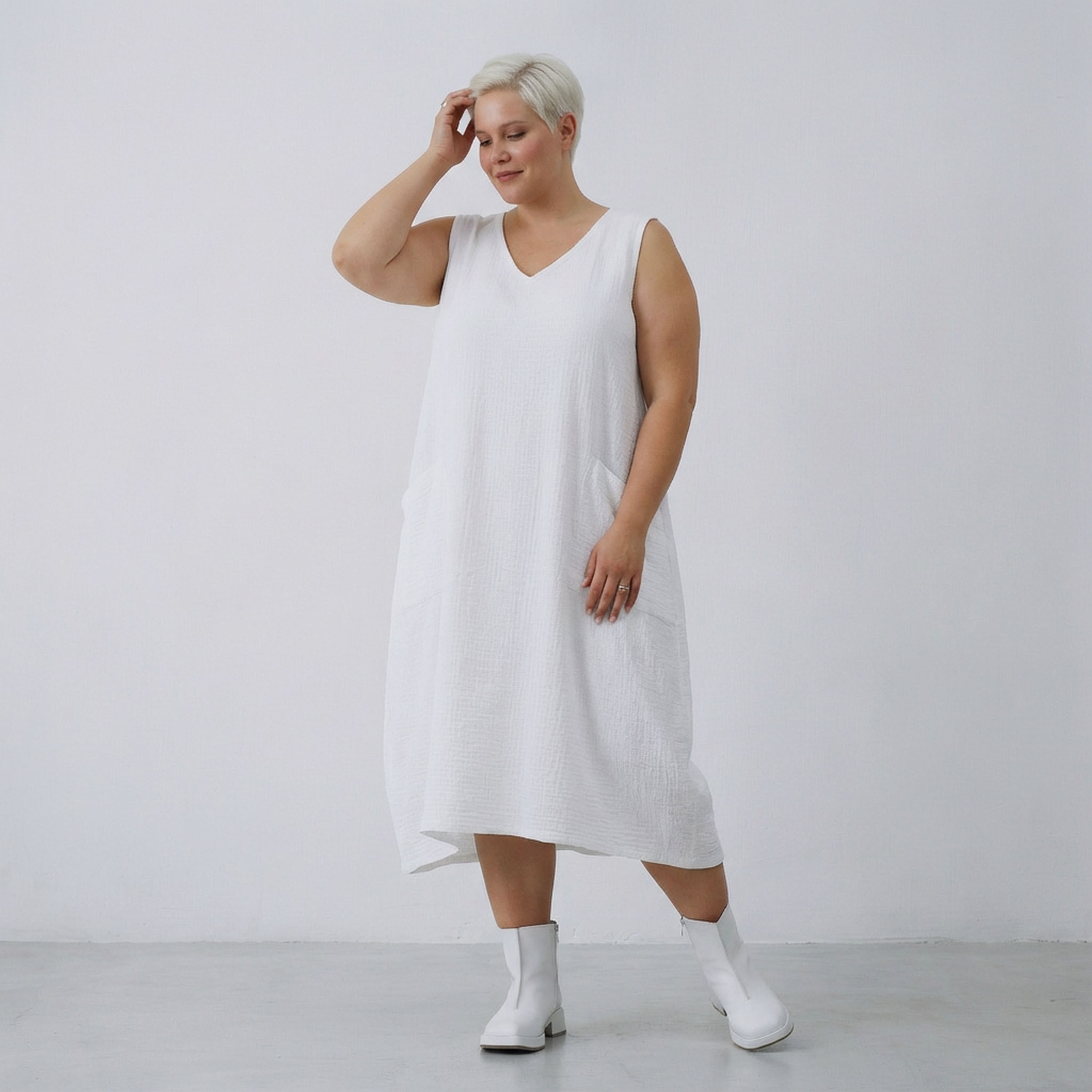 AKH Fashion 7118 Dress, White