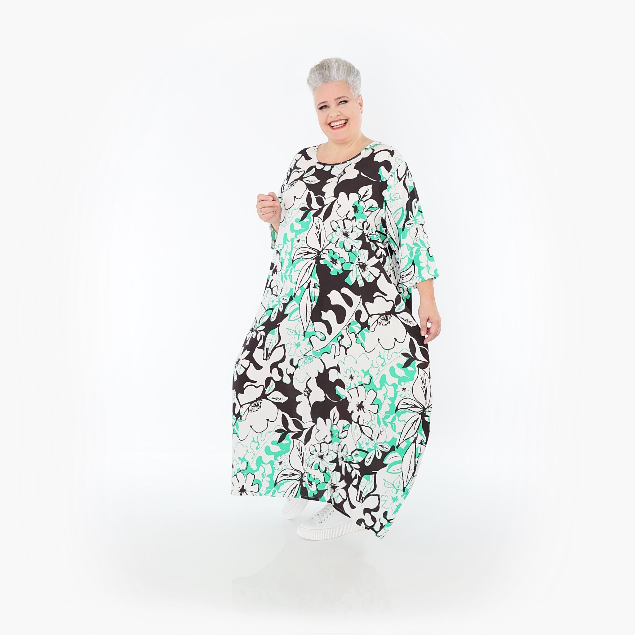 AKH Fashion · Kleid · Isalie · 1926 · Weiß/Schwarz/Grün