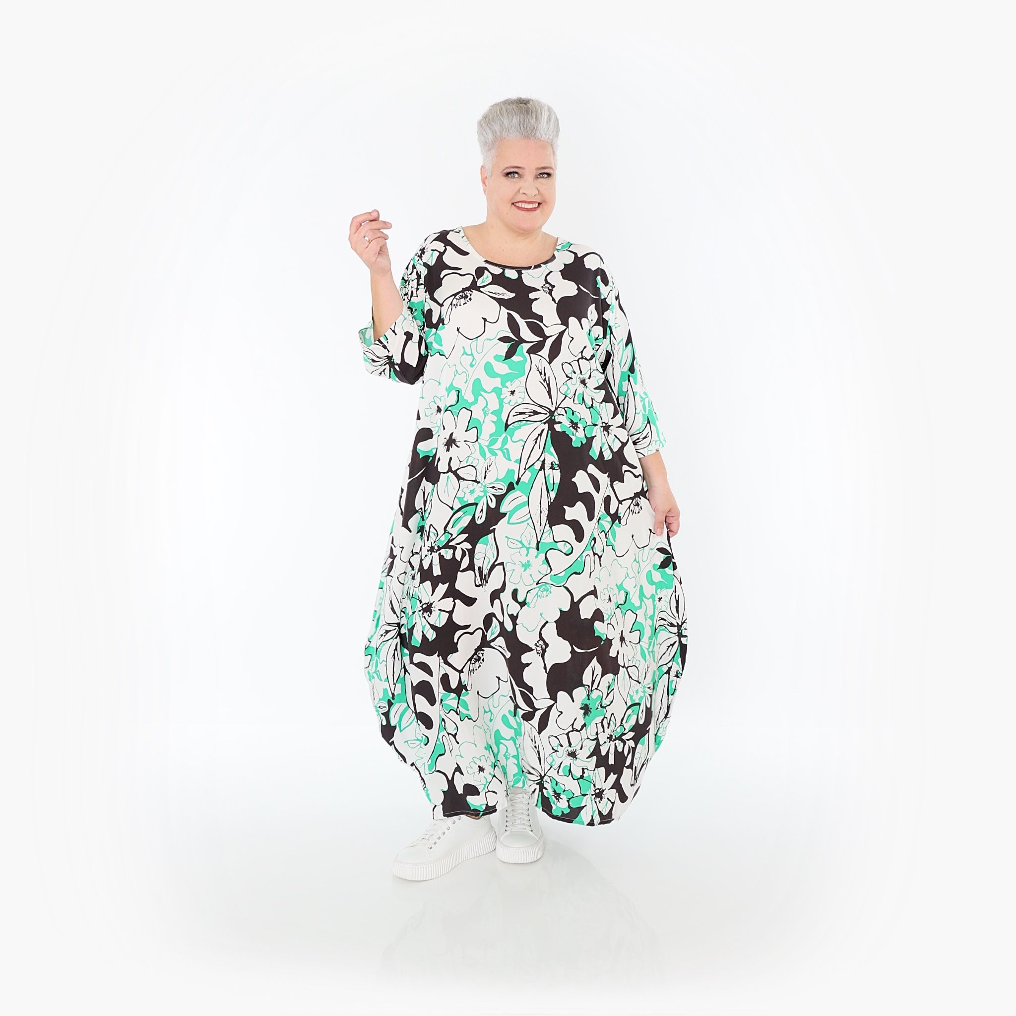 AKH Fashion · Kleid · Isalie · 1926 · Weiß/Schwarz/Grün